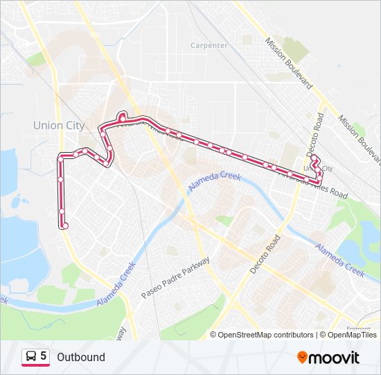 5 Bus Line Map