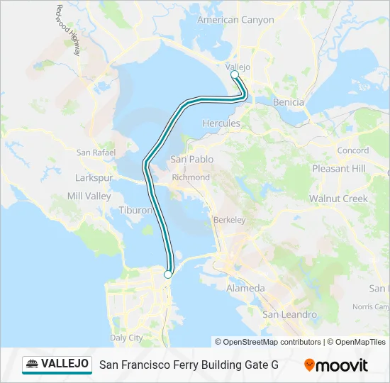 VALLEJO Ferry Line Map