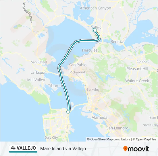 VALLEJO Ferry Line Map