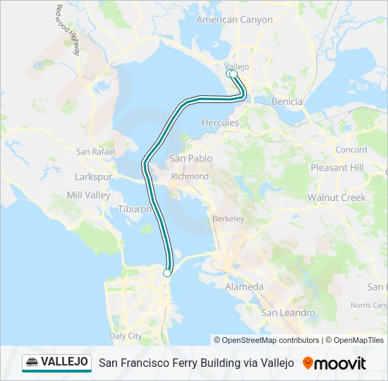 VALLEJO Ferry Line Map