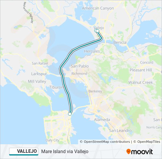 VALLEJO ferry Line Map