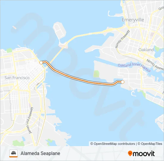 ALAMEDA SEAPLANE Ferry Line Map