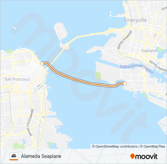 ALAMEDA SEAPLANE Ferry Line Map