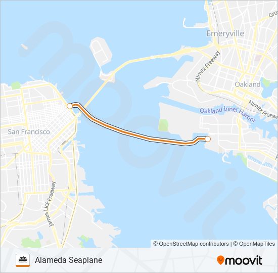 ALAMEDA SEAPLANE ferry Line Map