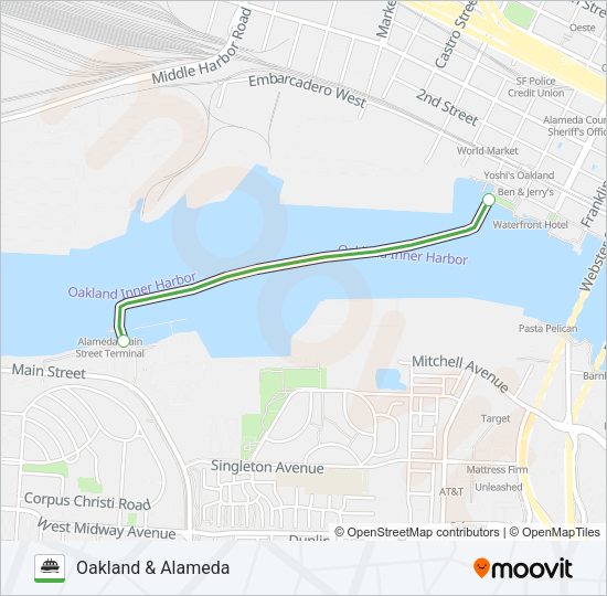 OAKLAND & ALAMEDA Ferry Line Map