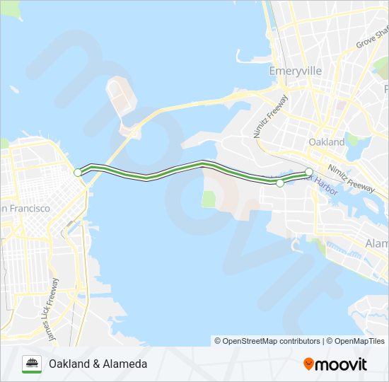 OAKLAND & ALAMEDA Ferry Line Map