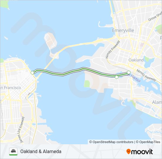 OAKLAND & ALAMEDA Ferry Line Map