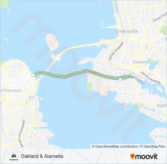 OAKLAND & ALAMEDA Ferry Line Map