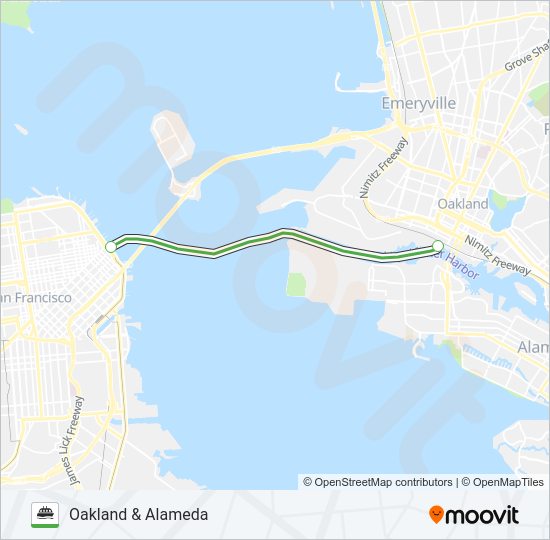 OAKLAND & ALAMEDA Ferry Line Map