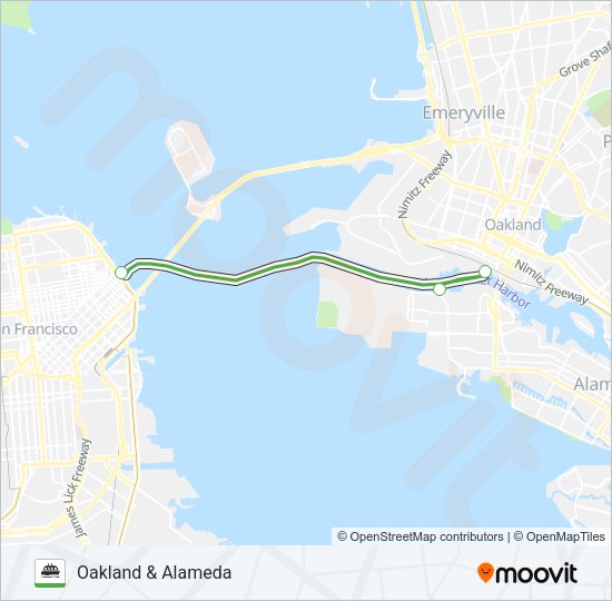 OAKLAND & ALAMEDA Ferry Line Map