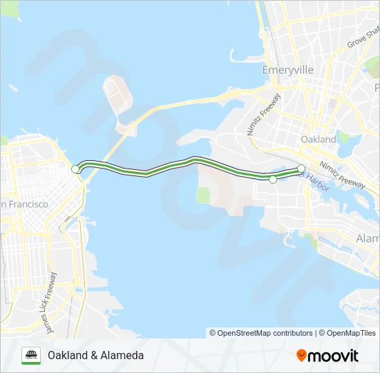 OAKLAND & ALAMEDA Ferry Line Map