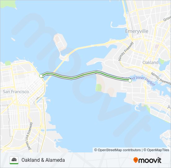 OAKLAND & ALAMEDA ferry Line Map