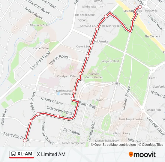 XL-AM Bus Line Map