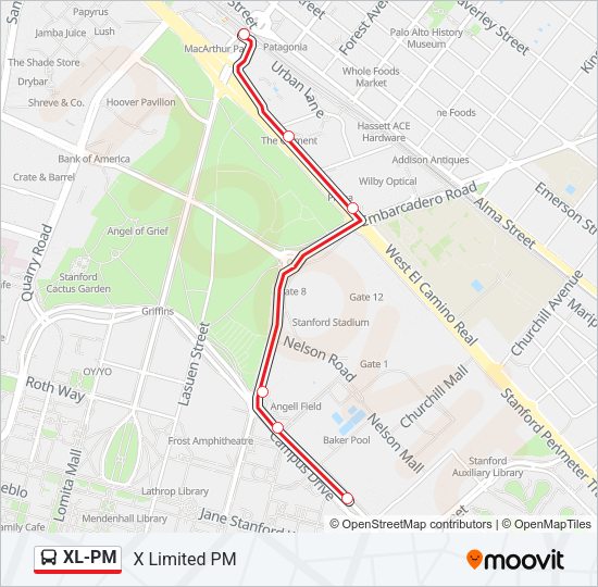 XL-PM Bus Line Map