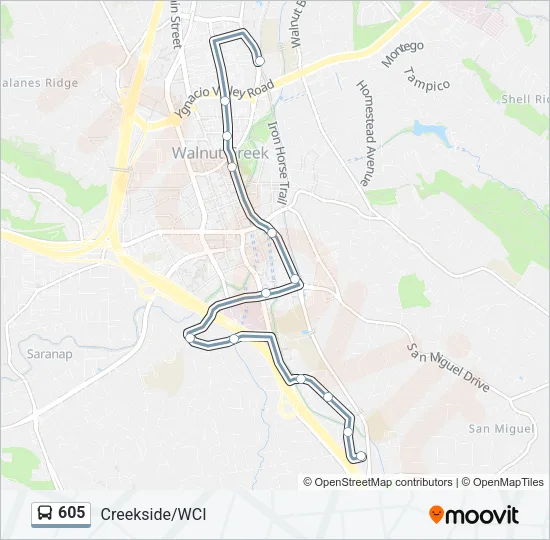 605 Bus Line Map