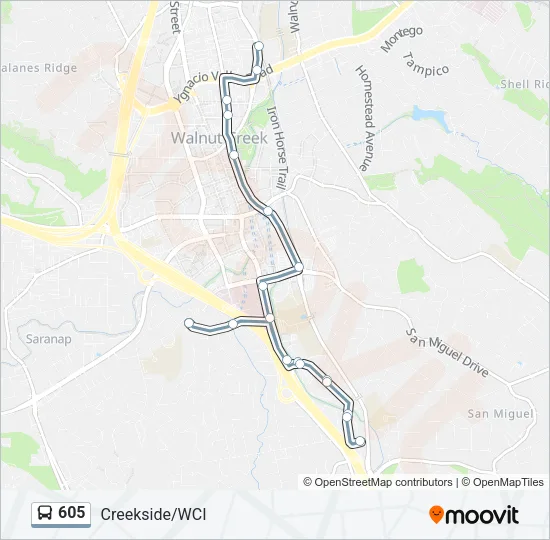 605 Bus Line Map