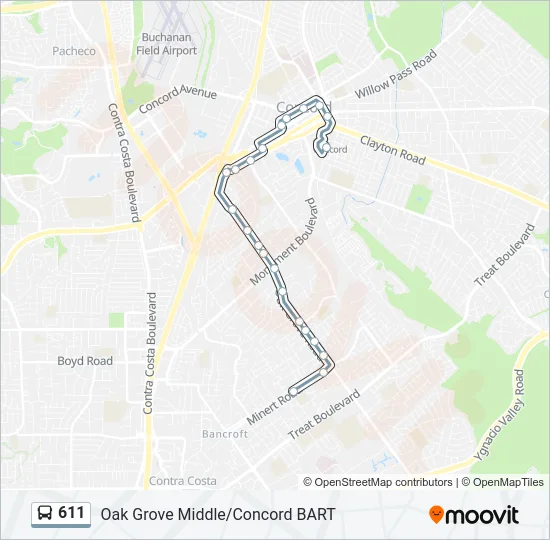611 Bus Line Map
