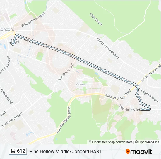 612 Bus Line Map