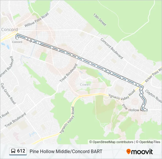 612 Bus Line Map