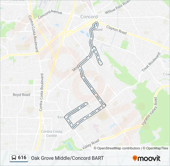 616 Bus Line Map