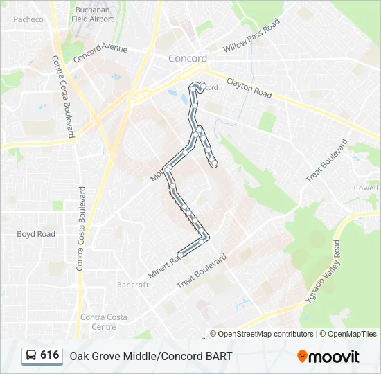 616 Bus Line Map