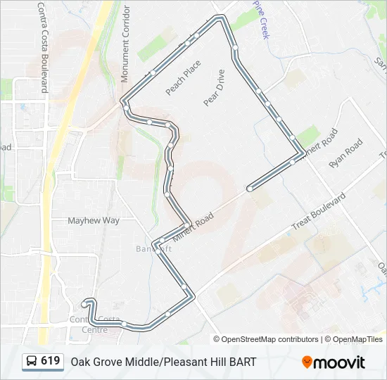619 Bus Line Map