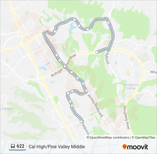 622 Bus Line Map