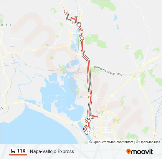 11X Bus Line Map