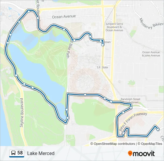 58 Bus Line Map