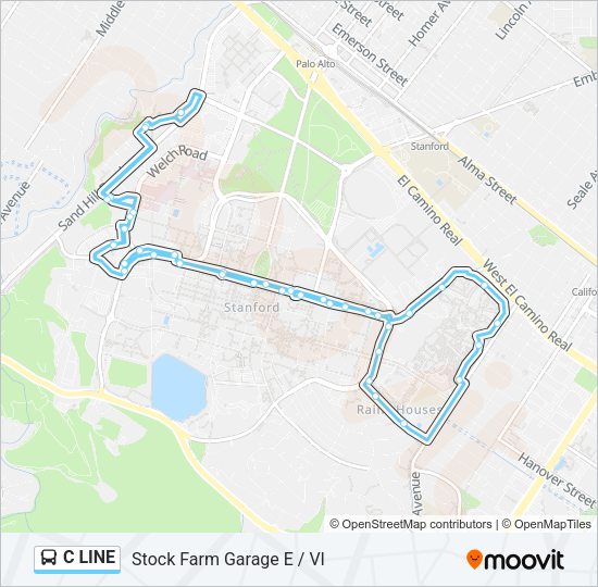 C LINE Bus Line Map