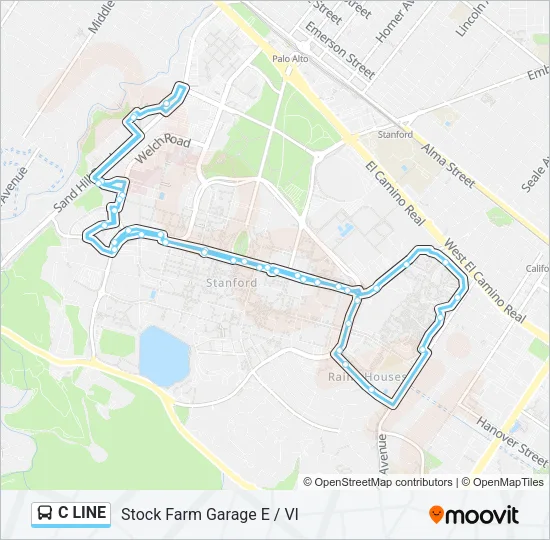 C LINE Bus Line Map