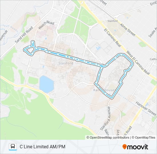 C LINE LIMITED AM/PM bus Line Map