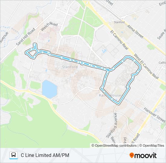 C LINE LIMITED AM/PM Bus Line Map