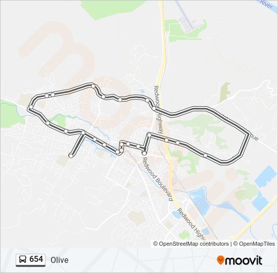 Mapa de 654 de autobús
