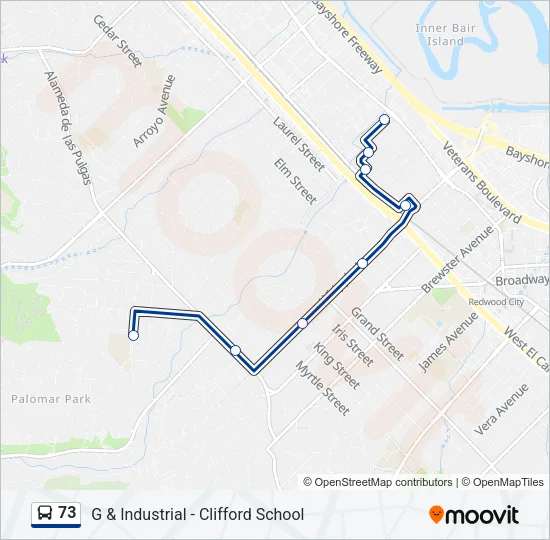 73 Bus Line Map