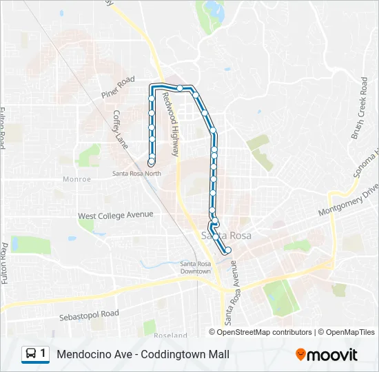 1 Bus Line Map