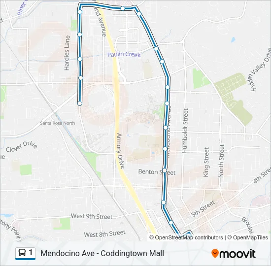 1 Bus Line Map