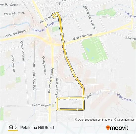 5 Bus Line Map