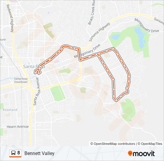 8 Bus Line Map