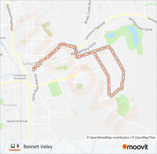 8 Bus Line Map