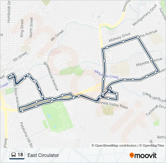 18 Bus Line Map