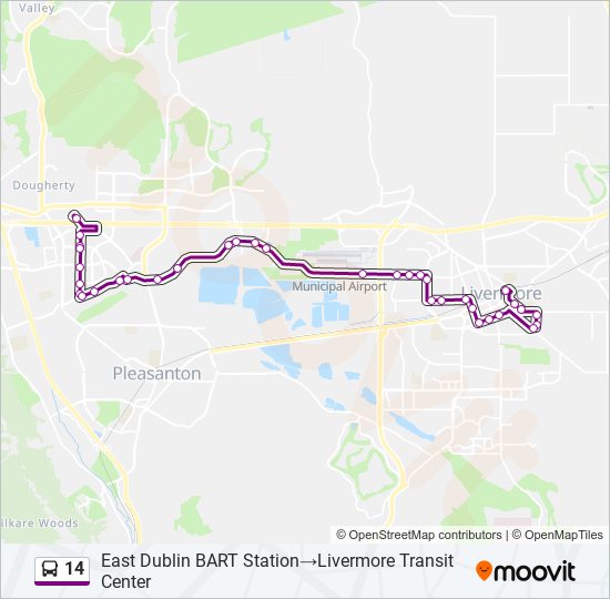 14 bus Line Map