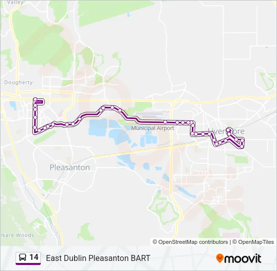 14 Bus Line Map