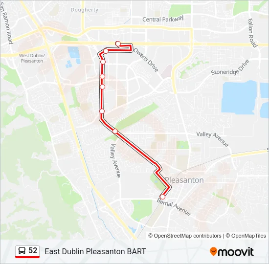 52 Bus Line Map