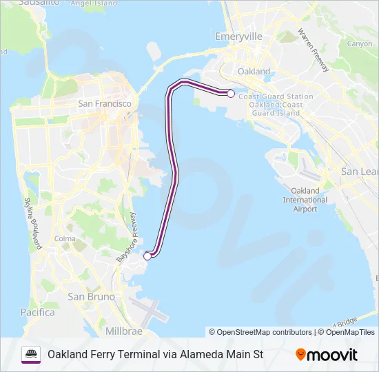 SOUTH SAN FRANCISCO Ferry Line Map