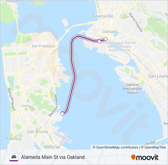 SOUTH SAN FRANCISCO Ferry Line Map