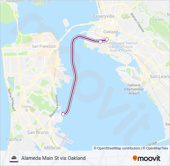 SOUTH SAN FRANCISCO Ferry Line Map