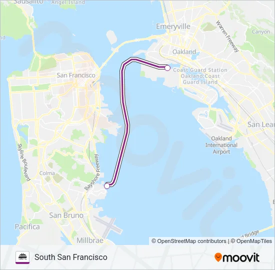 SOUTH SAN FRANCISCO Ferry Line Map