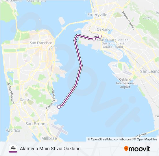 SOUTH SAN FRANCISCO ferry Line Map