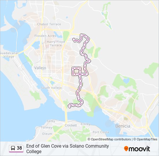 38 bus Line Map